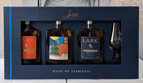 Lark Single Malt Whisky and Glencairn Glass Gift Pack 3 x 100ml